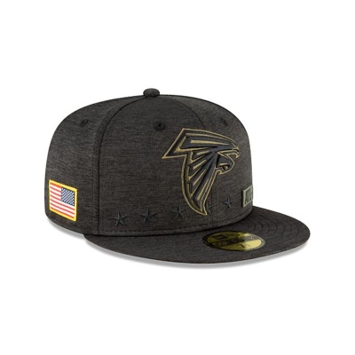 Black Atlanta Falcons Hat - New Era NFL Salute To Service 59FIFTY Fitted Caps USA0241835